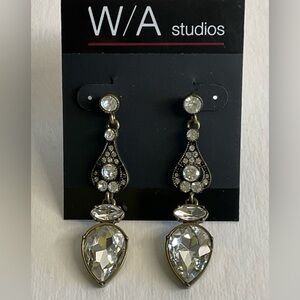 WA Studios Teardrop  Crystal Drop Art Deco Earrings